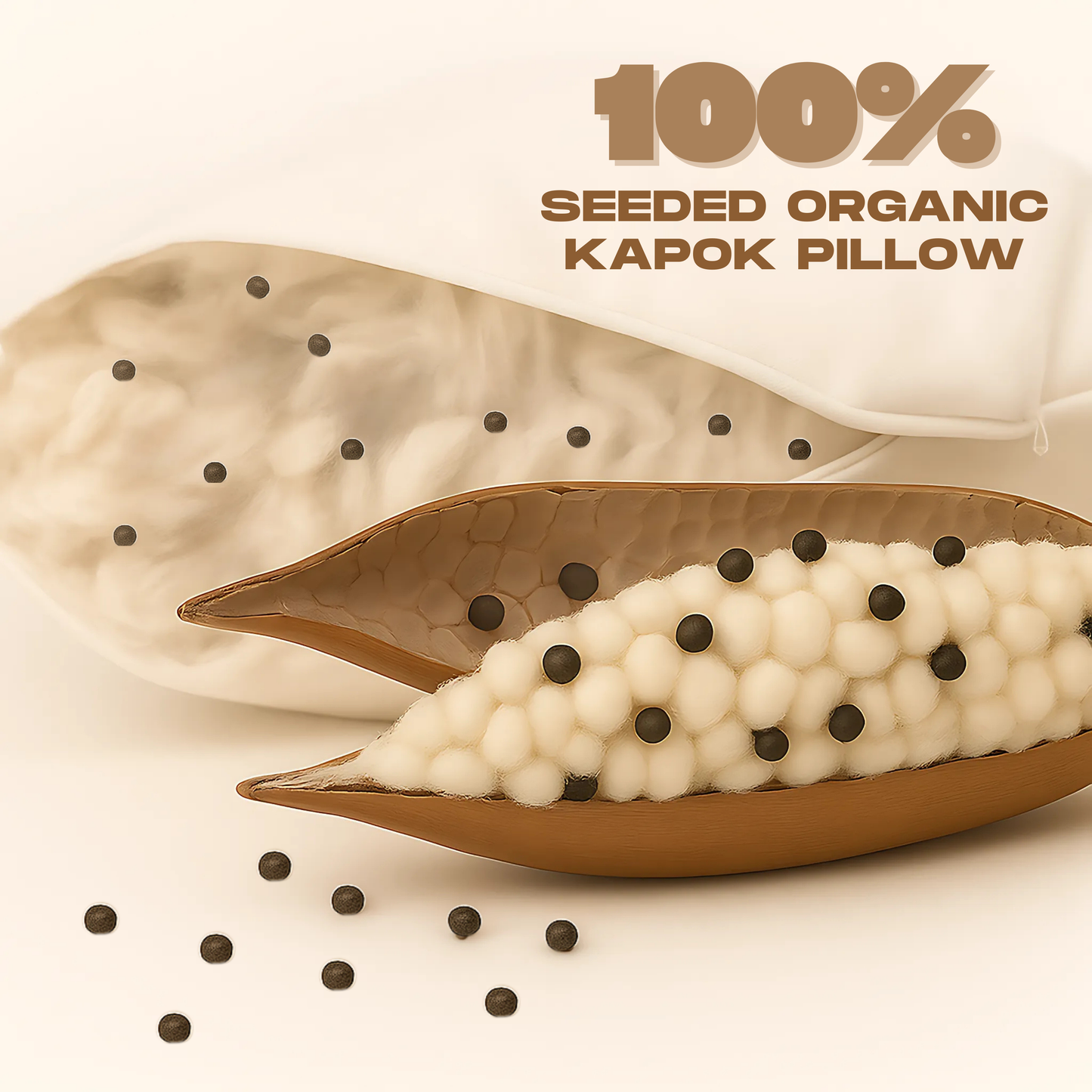 Experience ultimate comfort with a standard kapok pillow filled with soft, natural kapok fiber with 100% seeded organic kapok pillow. Buy standard organic kapok pillow for eco-friendly, plant-based support. Standard kapok pillow size ensures a perfect fit for restful sleep.