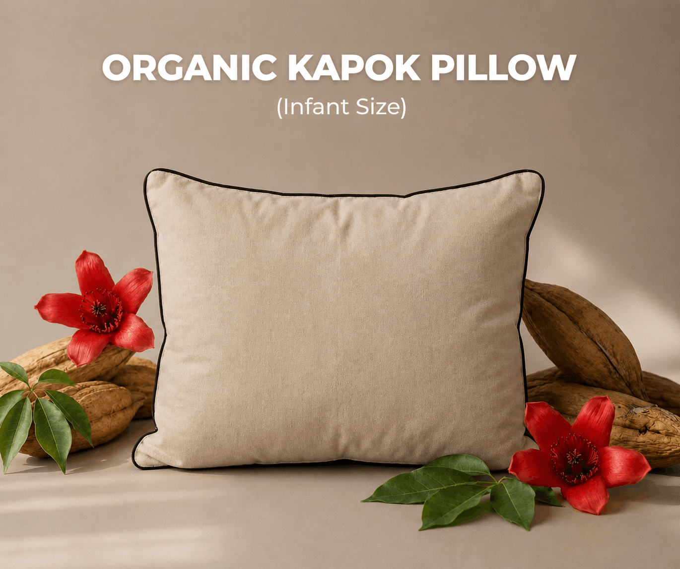 Natural Kapok Cotton Toddlers Pillow (Semal) For (6 Months - 3 Yr) | White | Gentle Support