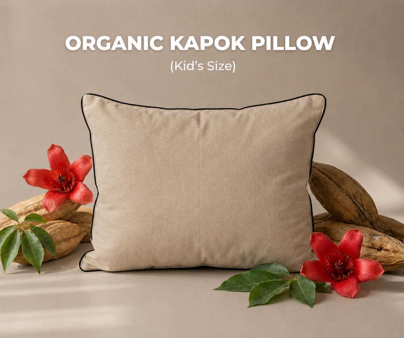 Natural Kapok Cotton Kids Pillow (Semal) | White | Gentle Support
