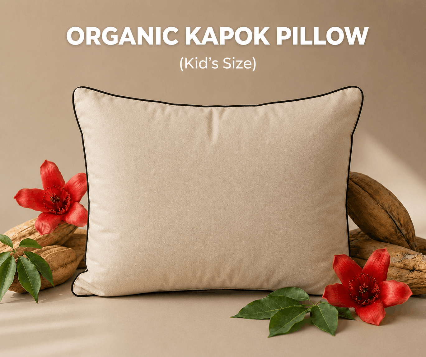 Natural Kapok Cotton Kids Pillow (Semal) For (3 Yr- 12 Yr) | White | Gentle Support