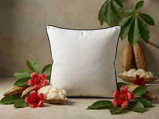 Natural Kapok Cotton Cushion (Semal) | White | Soft Comfort