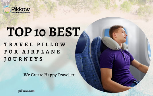 A man sleeping comfortably on an airplane with a supportive travel pillow around his neck.