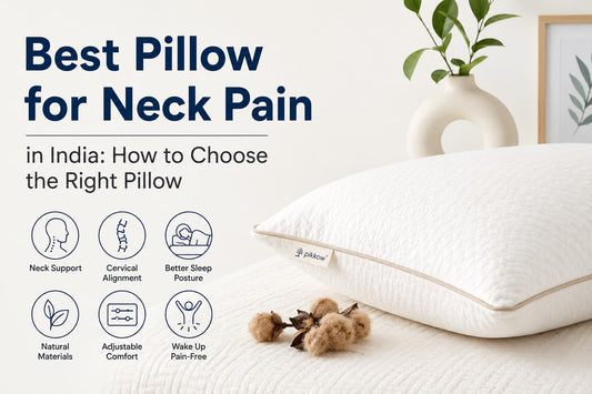 A Pristine Kapok Pillow displayed in a blog banner