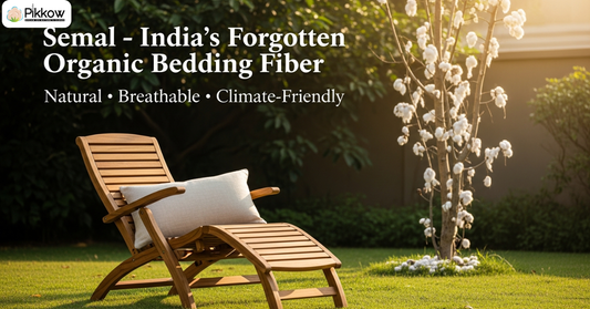 Semal organic bedding material made from silk cotton tree fiber in India