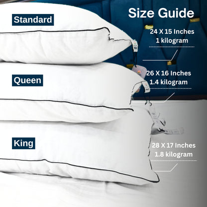 Full range of Organic Kapok Pillows made from pure kapok fiber, displayed in multiple sizes for every sleeper