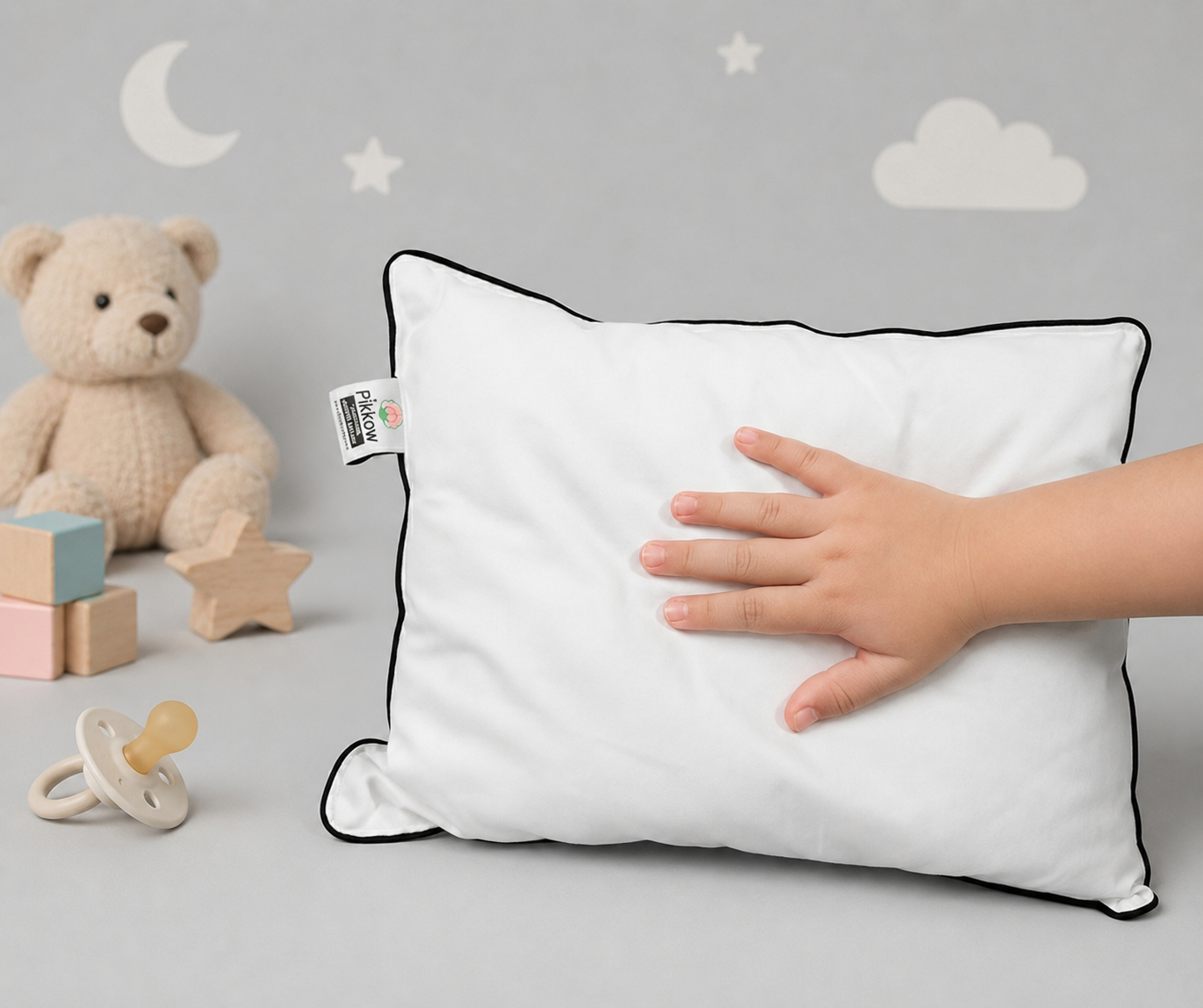 Natural Kapok Cotton Toddlers Pillow (Semal) For (6 Months - 3 Yr) | White | Gentle Support