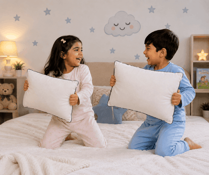 Natural Kapok Cotton Kids Pillow (Semal) For (3 Yr- 12 Yr) | White | Gentle Support