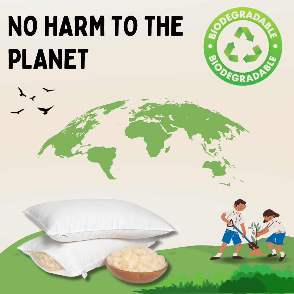 buy our kapok pillows, best 100% plant based pillows , and also biodegrade in nature.