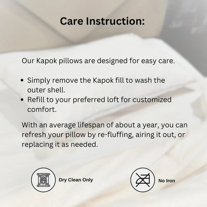 Natural Kapok Cotton Kids Pillow (Semal) For (3 Yr- 12 Yr) | White | Gentle Support