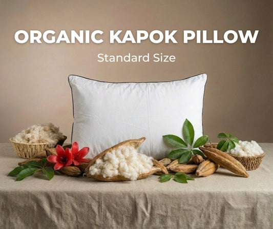 Organic kapok pillow standard size for deep sleep, natural head massage, eco-friendly breathable pillow for neck support and pain relief