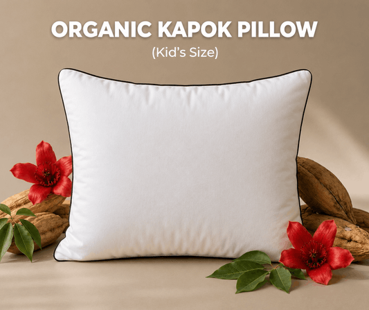 Natural Kapok Cotton Kids Pillow (Semal) For (3 Yr- 12 Yr) | White | Gentle Support