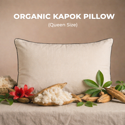 Kapok Fiber Pillow | Cotton Pillow | White | Queen Size