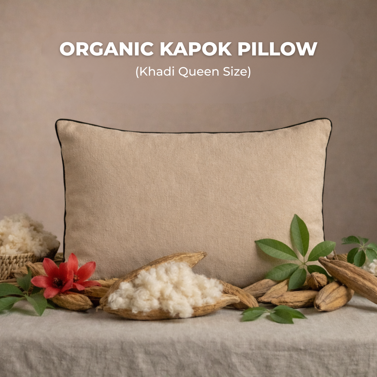 Kapok Fiber Pillow | Cotton Pillow | White | Queen Size