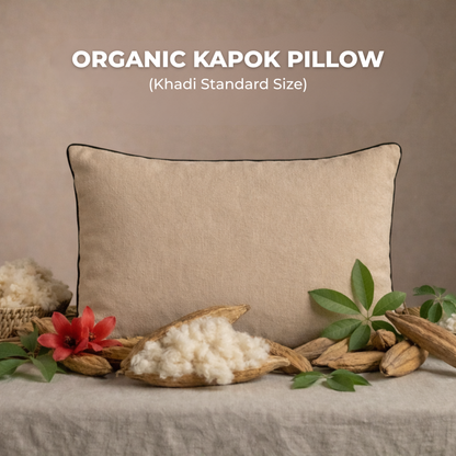 Natural Kapok Cotton Pillow (Semal) | White | Standard Size